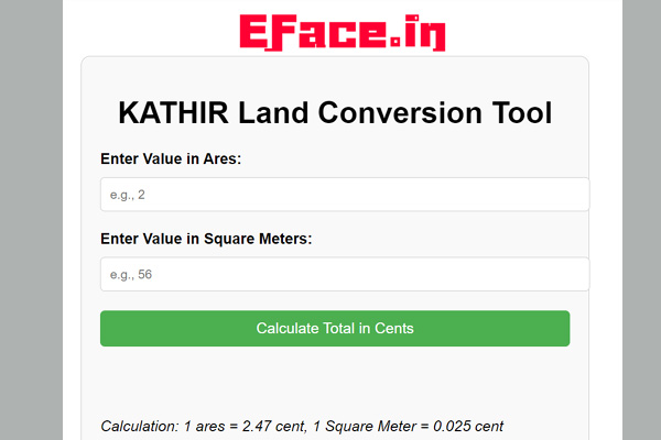 Kathir Area Converter Tool
